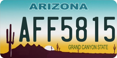 AZ license plate AFF5815