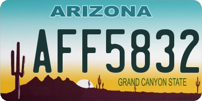 AZ license plate AFF5832