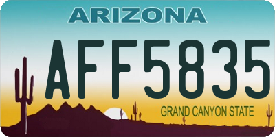 AZ license plate AFF5835