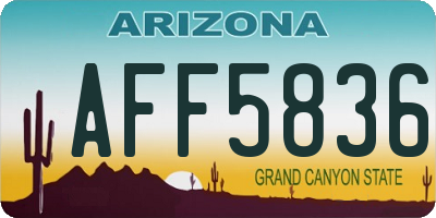 AZ license plate AFF5836