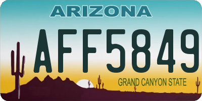 AZ license plate AFF5849