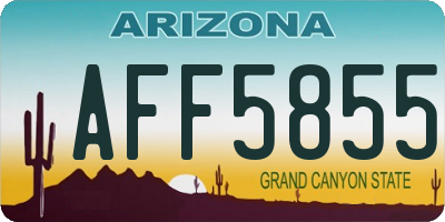 AZ license plate AFF5855