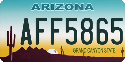 AZ license plate AFF5865