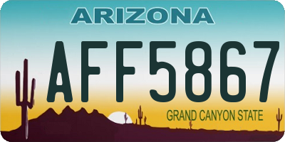 AZ license plate AFF5867