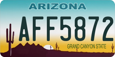 AZ license plate AFF5872