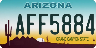 AZ license plate AFF5884
