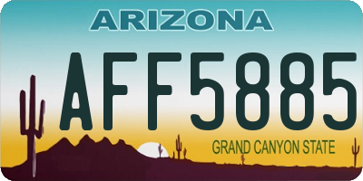 AZ license plate AFF5885