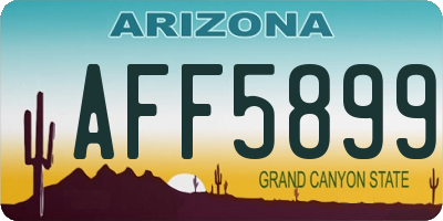 AZ license plate AFF5899