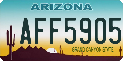 AZ license plate AFF5905
