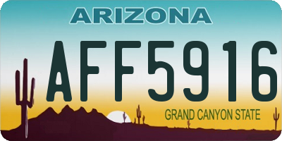 AZ license plate AFF5916