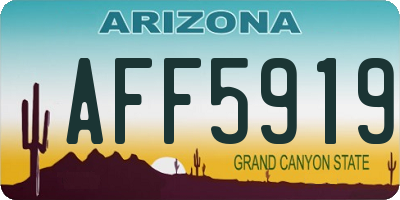 AZ license plate AFF5919