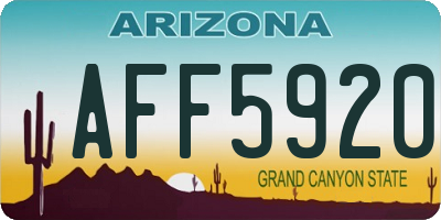 AZ license plate AFF5920