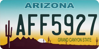 AZ license plate AFF5927
