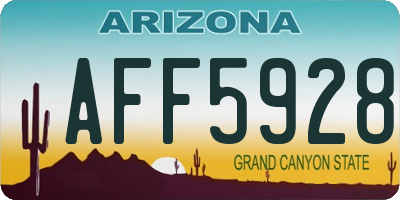 AZ license plate AFF5928