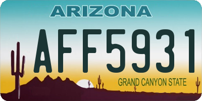 AZ license plate AFF5931