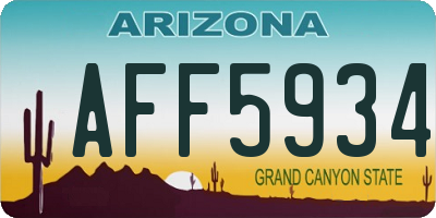 AZ license plate AFF5934