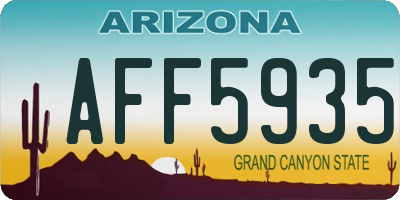 AZ license plate AFF5935