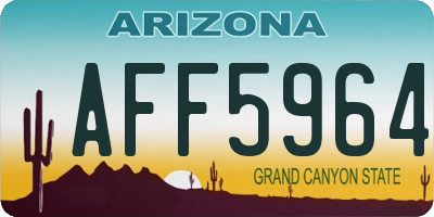 AZ license plate AFF5964