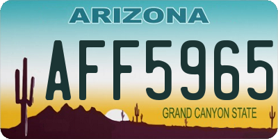 AZ license plate AFF5965