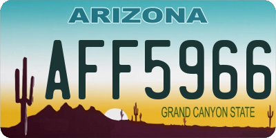 AZ license plate AFF5966