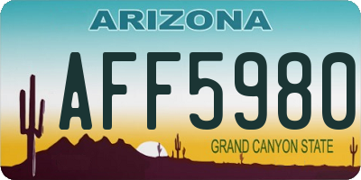 AZ license plate AFF5980