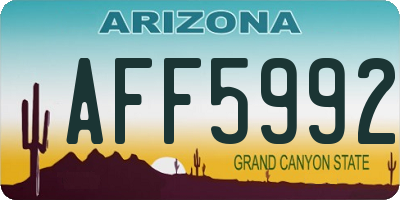 AZ license plate AFF5992