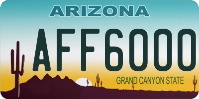 AZ license plate AFF6000