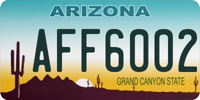 AZ license plate AFF6002