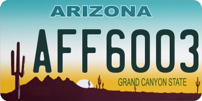 AZ license plate AFF6003