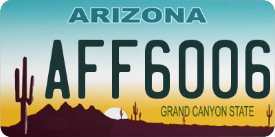 AZ license plate AFF6006