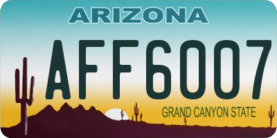 AZ license plate AFF6007