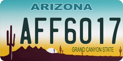 AZ license plate AFF6017