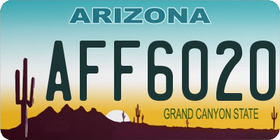 AZ license plate AFF6020