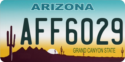 AZ license plate AFF6029
