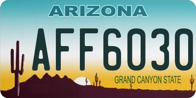 AZ license plate AFF6030