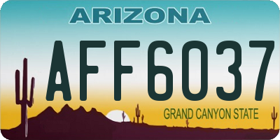 AZ license plate AFF6037