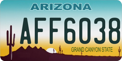 AZ license plate AFF6038