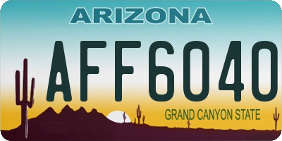 AZ license plate AFF6040