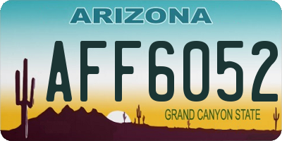 AZ license plate AFF6052