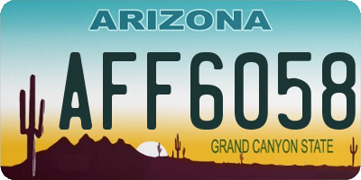 AZ license plate AFF6058