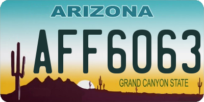 AZ license plate AFF6063