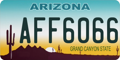 AZ license plate AFF6066