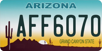 AZ license plate AFF6070