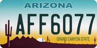 AZ license plate AFF6077