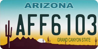 AZ license plate AFF6103
