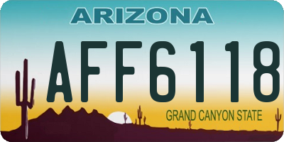 AZ license plate AFF6118