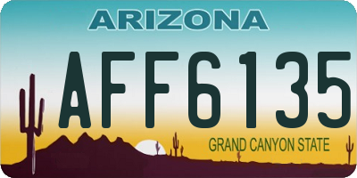 AZ license plate AFF6135