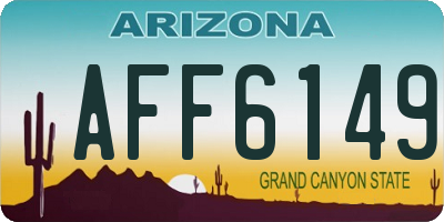 AZ license plate AFF6149
