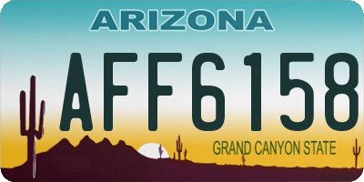 AZ license plate AFF6158
