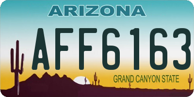 AZ license plate AFF6163
